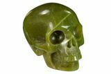 Realistic, Polished Jade (Nephrite) Skull #151134-1